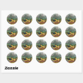 Sticker Rond Salutations de Pâques (Feuille)