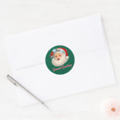 Sticker Rond Salutations de saison - Père Noël d'hiver (Enveloppe)
