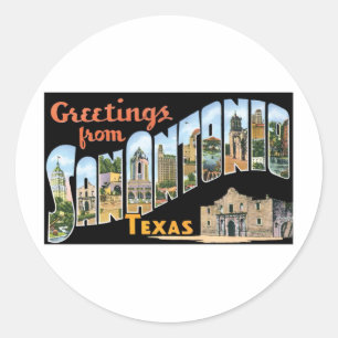 Sticker Rond Salutations De San Antonio Texas