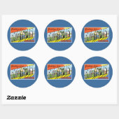 Sticker Rond Salutations de Shreveport, en Louisiane ! (Feuille)