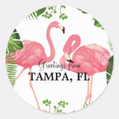 Sticker Rond Salutations de Tampa, Floride (Devant)