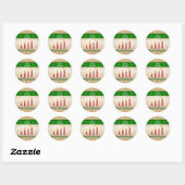 Sticker Rond Salutations de vacances (Feuille)