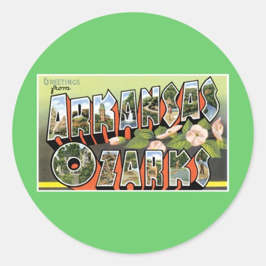 Sticker Rond Salutations des Ozarks ! (Devant)