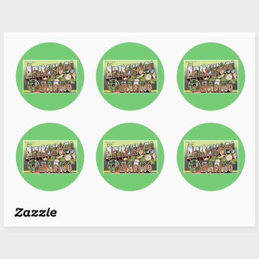 Sticker Rond Salutations des Ozarks ! (Feuille)