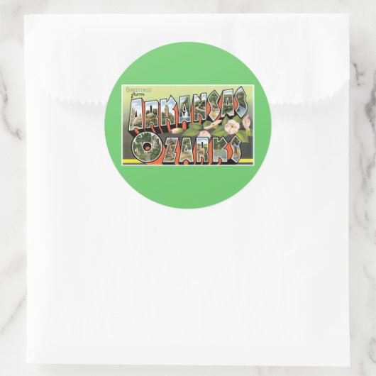 Sticker Rond Salutations des Ozarks ! (Sac)