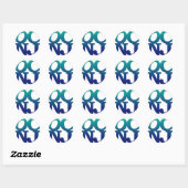 Sticker Rond Salutations d'Ocean City (Feuille)