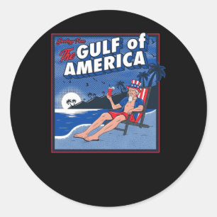Sticker Rond Salutations Du Golfe Des Etats-Unis