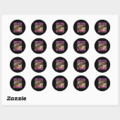 Sticker Rond Salutations Huzz Drôle Chat Mème Contrefaçon Graph (Feuille)