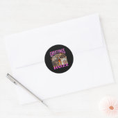 Sticker Rond Salutations Huzz Drôle Chat Mème Contrefaçon Graph (Enveloppe)