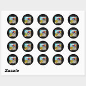 Sticker Rond Salutations Huzz Funny Gen Z Gen Alpha Slang Mème (Feuille)