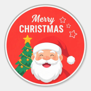 Sticker Rond Salutations Joyeuses du Père Noël