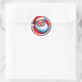 Sticker Rond Salutations Joyeuses du Père Noël (Sac)
