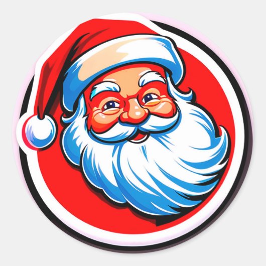 Sticker Rond Salutations Joyeuses du Père Noël (Devant)