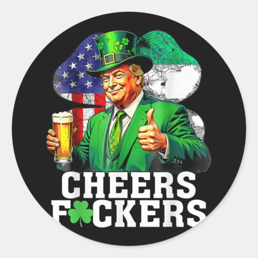 Sticker Rond Salutations Pour Le Jour de la Saint Patrick Drôle (Devant)