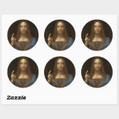Sticker Rond Salvator Mundi par Leonardo da Vinci vers 1500 (Feuille)