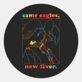 Sticker Rond Same Eagles New Liver Funny Apparel  (Devant)