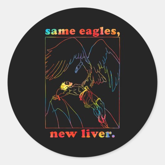 Sticker Rond Same Eagles New Liver Funny Apparel  (Devant)