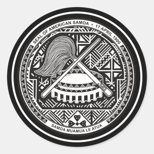 Sticker Rond samoa américain (Devant)