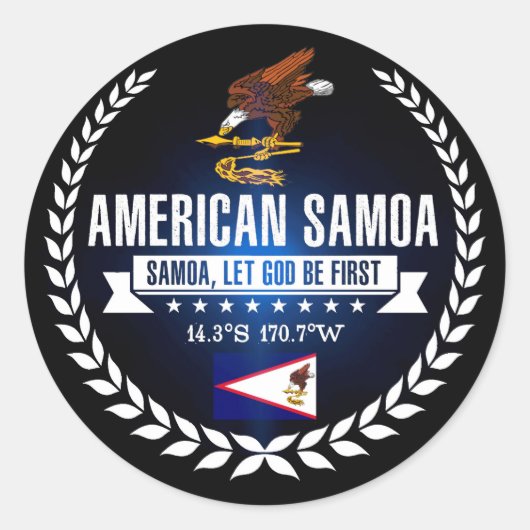 Sticker Rond Samoa américaines (Devant)