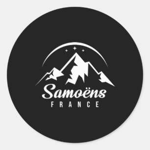 Sticker Rond Samoëns France Station de ski Ski Snowboard Souv