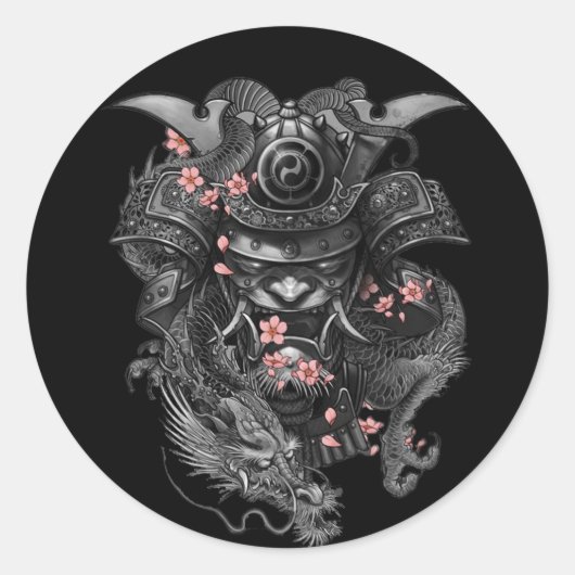 Sticker Rond Samouraï (Devant)