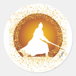 Sticker Rond samouraï