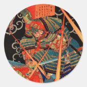 STICKER ROND SAMOURAÏ COMBATTANT MONSTRE (Devant)