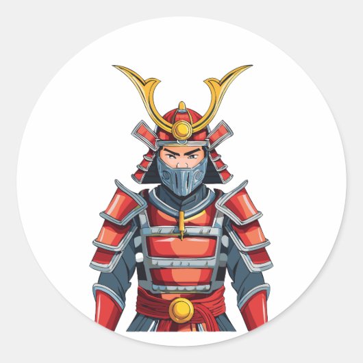 Sticker Rond samouraï japonais (Devant)