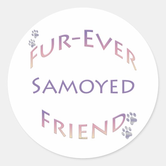 Sticker Rond Samoyed Furever Friend (Devant)