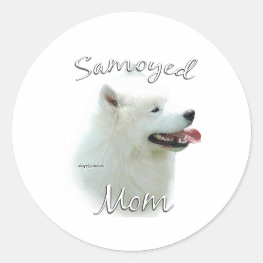 Sticker Rond Samoyed Maman 2 (Devant)