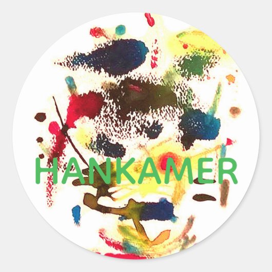 Sticker Rond Samurai Cat Lady Abstract Hankamer Artjunkhaus Art (Devant)