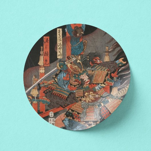 Sticker Rond Samurai Hero Minamoto no Yorimitsu