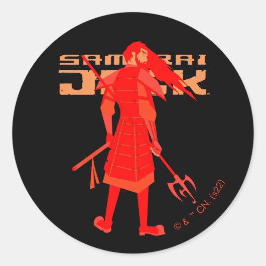 Sticker Rond Samurai Jack Red Warrior Graphic (Devant)