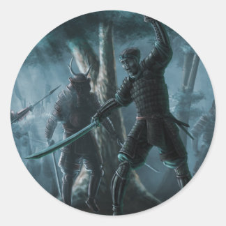 Sticker Rond Samurai Mystique
