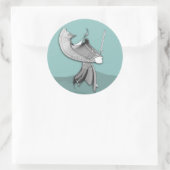 Sticker Rond Samurai numérique (Sac)