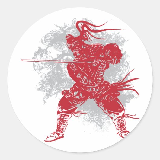 Sticker Rond Samurai Pose (Devant)