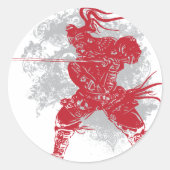 Sticker Rond Samurai Pose (Devant)