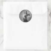 Sticker Rond Samurai vintage avec épée et poignard (Sac)