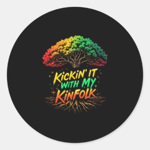 Sticker Rond S'amuser avec mes parents drôle réunion de famille