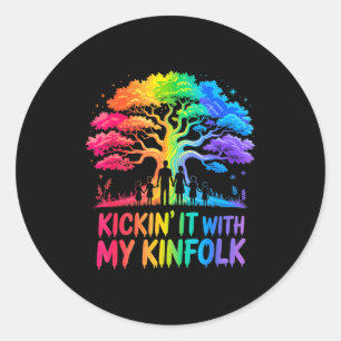 Sticker Rond S'amuser avec mes parents drôle réunion de famille