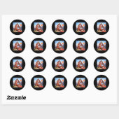 Sticker Rond S'amuser pas aujourd'hui Satan Jesus Crossover Bas (Feuille)