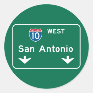 Sticker Rond San Antonio, panneau routier de TX