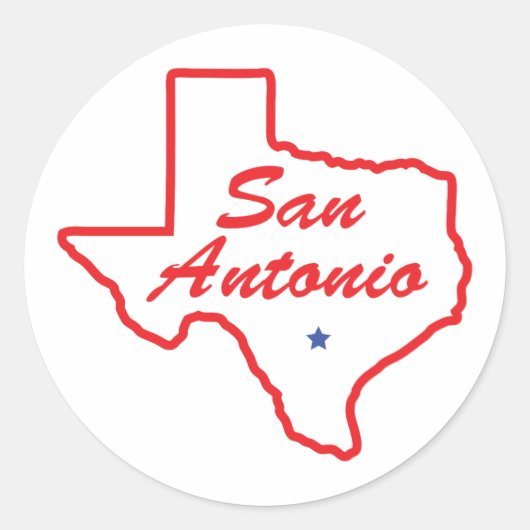 Sticker Rond San Antonio - Texas (Devant)
