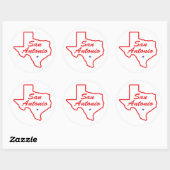 Sticker Rond San Antonio - Texas (Feuille)