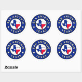 Sticker Rond San Antonio Texas (Feuille)