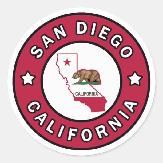Sticker Rond San Diego Californie (Devant)