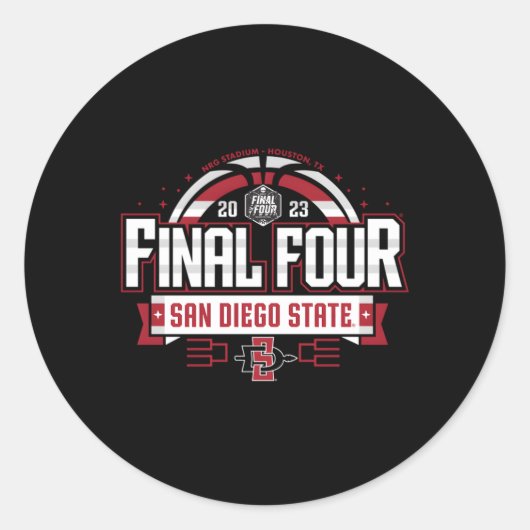 Sticker Rond San Diego State Aztecs Final Four 2023 Basketball (Devant)