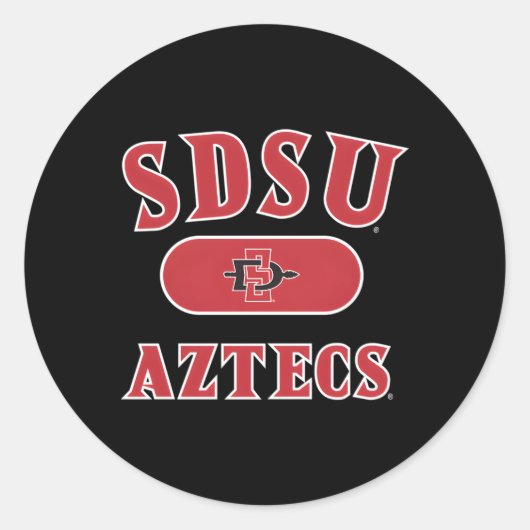 Sticker Rond San Diego State Aztecs Varsity Black (Devant)