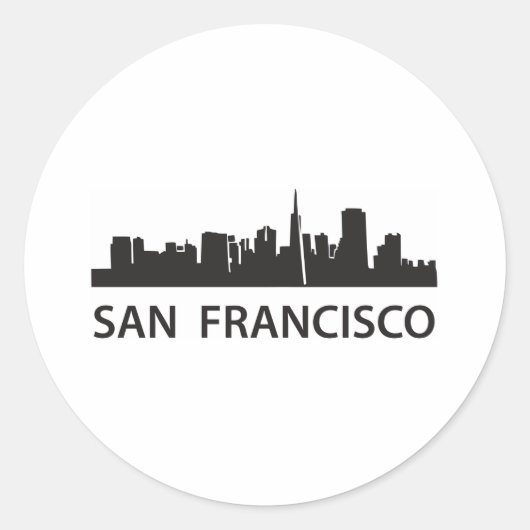 Sticker Rond San Francisco Skyline (Devant)