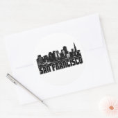 Sticker Rond San Francisco Skyline (Enveloppe)